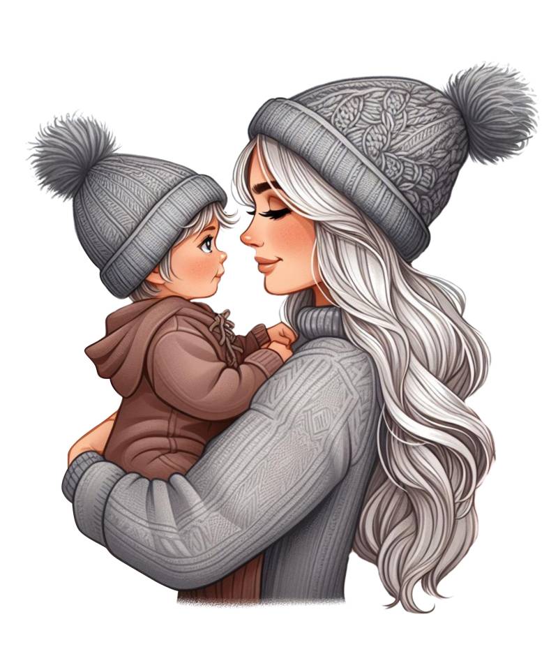 Bügelbild, Mama Mit Kind, Bügelmotiv von BuegeldichTrendy