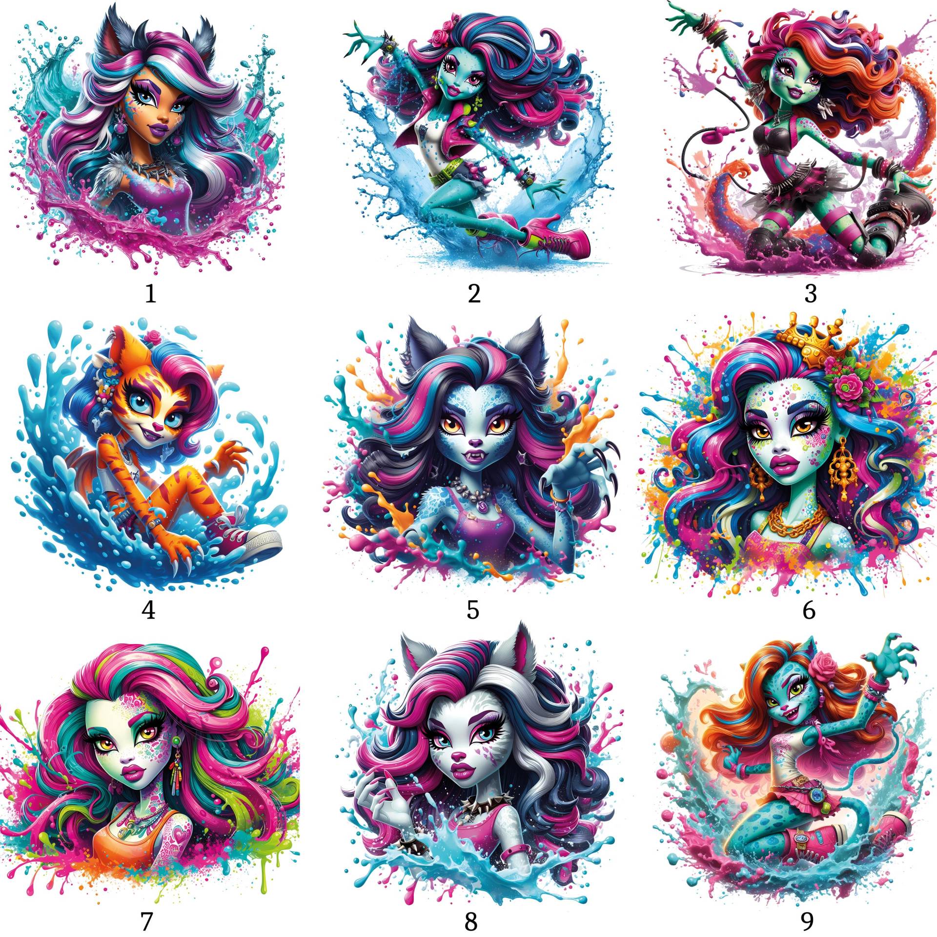 Bügelbild, Monster Girl, High, Bügelmotiv von BuegeldichTrendy