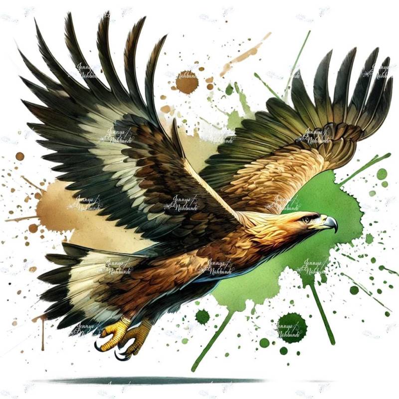 Bügelbild, Motiv Adler Splash, Bügelmotiv von BuegeldichTrendy