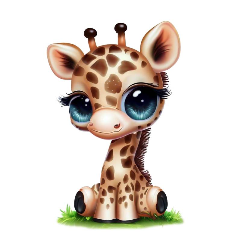 Bügelbild, Motiv Baby Giraffe, Bügelmotiv von BuegeldichTrendy