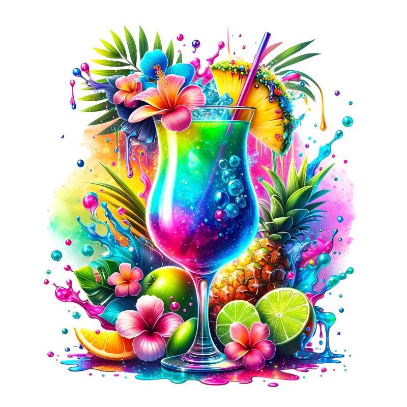 Bügelbild, Motiv Cocktail, Bügelmotiv von BuegeldichTrendy