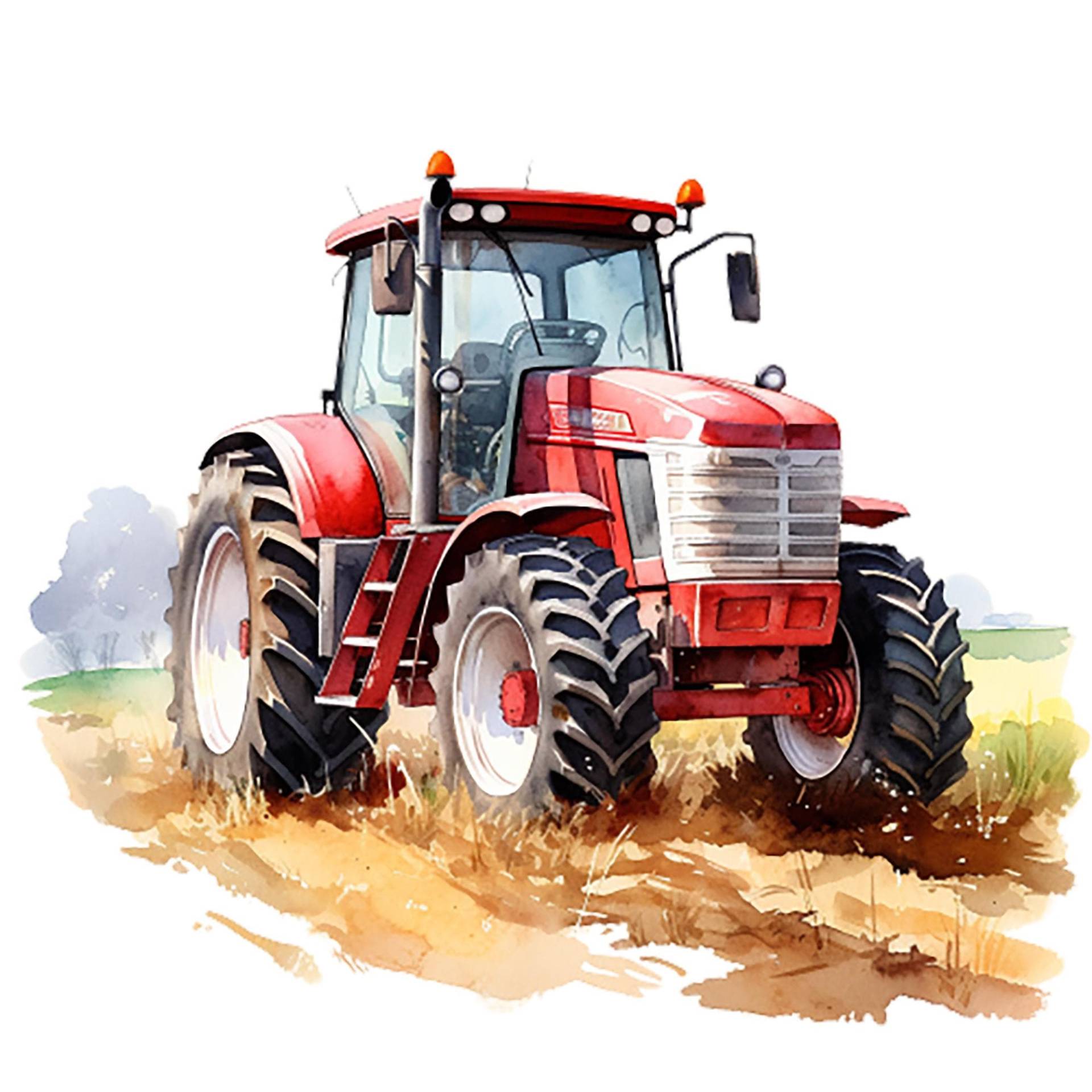 Bügelbild, Motiv Traktor Rot, Bügelmotiv von BuegeldichTrendy