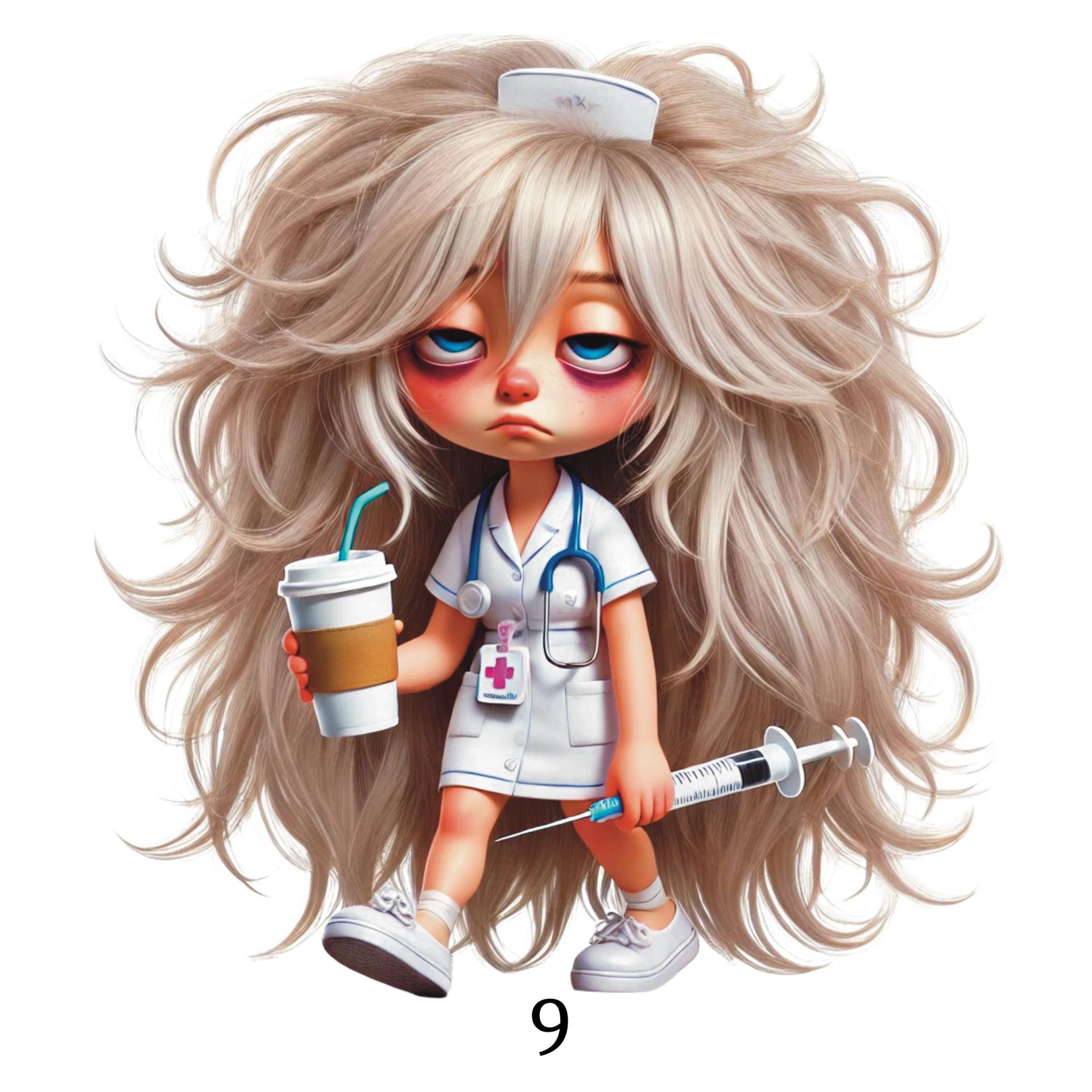 Bügelbild, Müde Krankenschwester, Ärztin, Bügelmotiv von BuegeldichTrendy