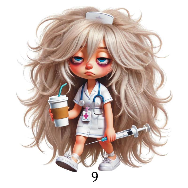 Bügelbild, Müde Krankenschwester, Ärztin, Bügelmotiv von BuegeldichTrendy