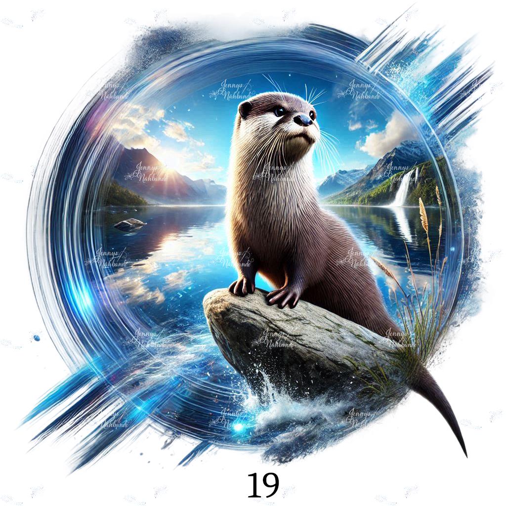 Bügelbild, Otter Splash, Bügelmotiv von BuegeldichTrendy
