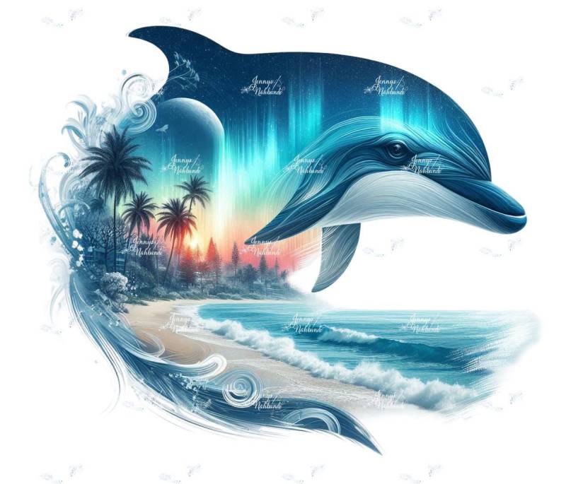 Bügelbild, Polar Delfin, Bügelmotiv von BuegeldichTrendy