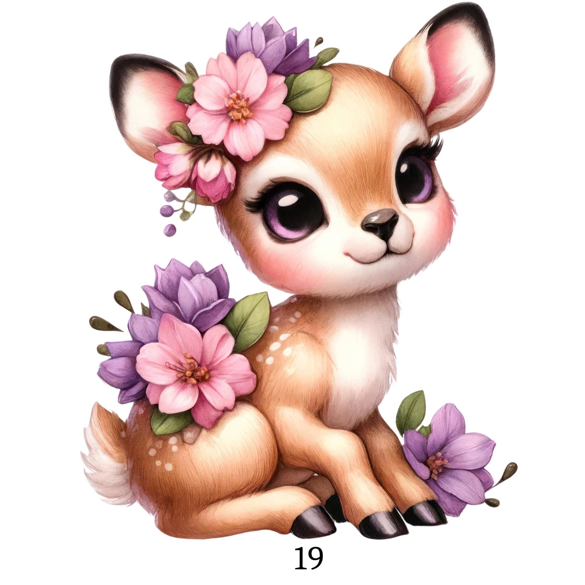 Bügelbild, Rehkitz Süß, Bügelmotiv von BuegeldichTrendy