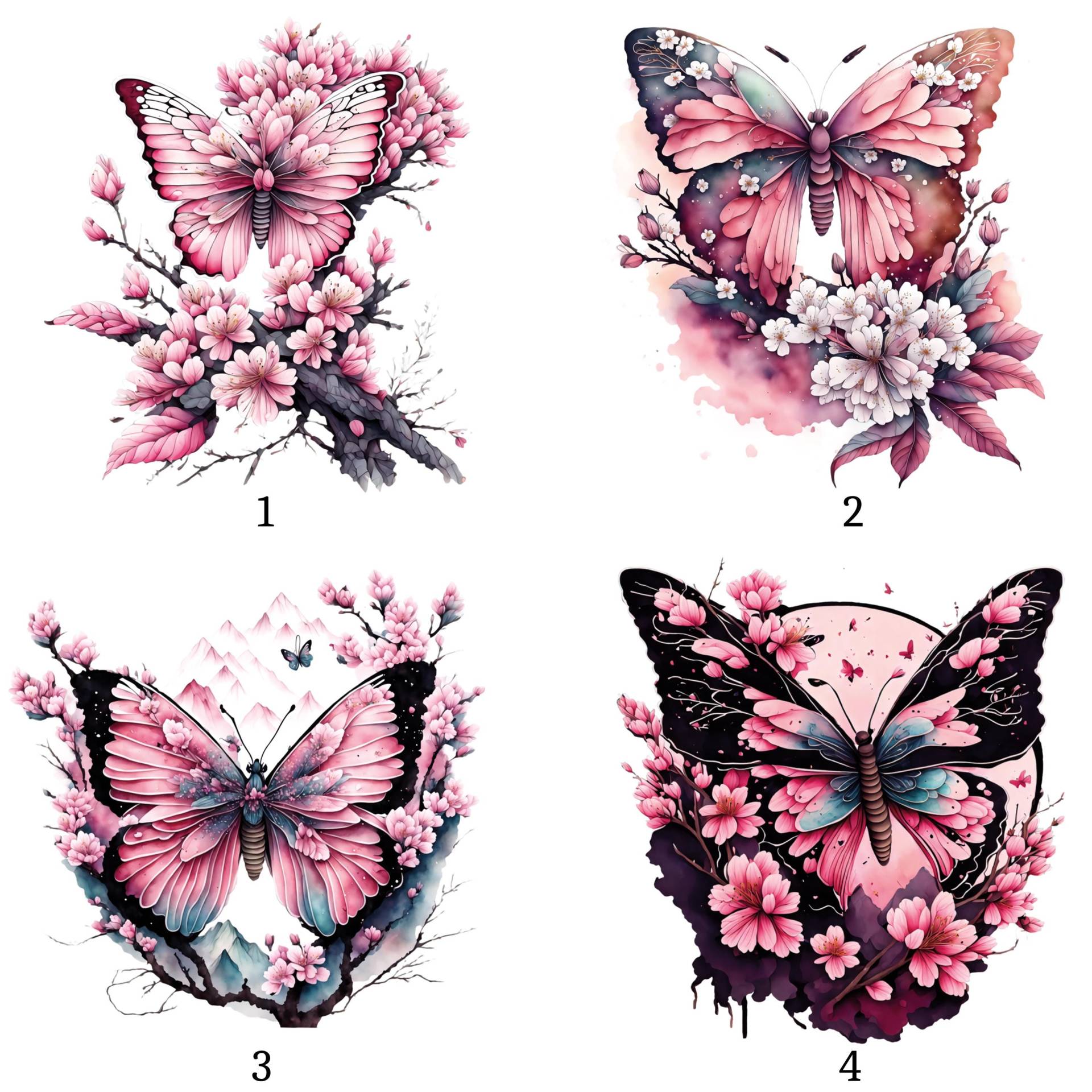 Bügelbild, Rosa Schmetterling, Bügelmotiv von BuegeldichTrendy