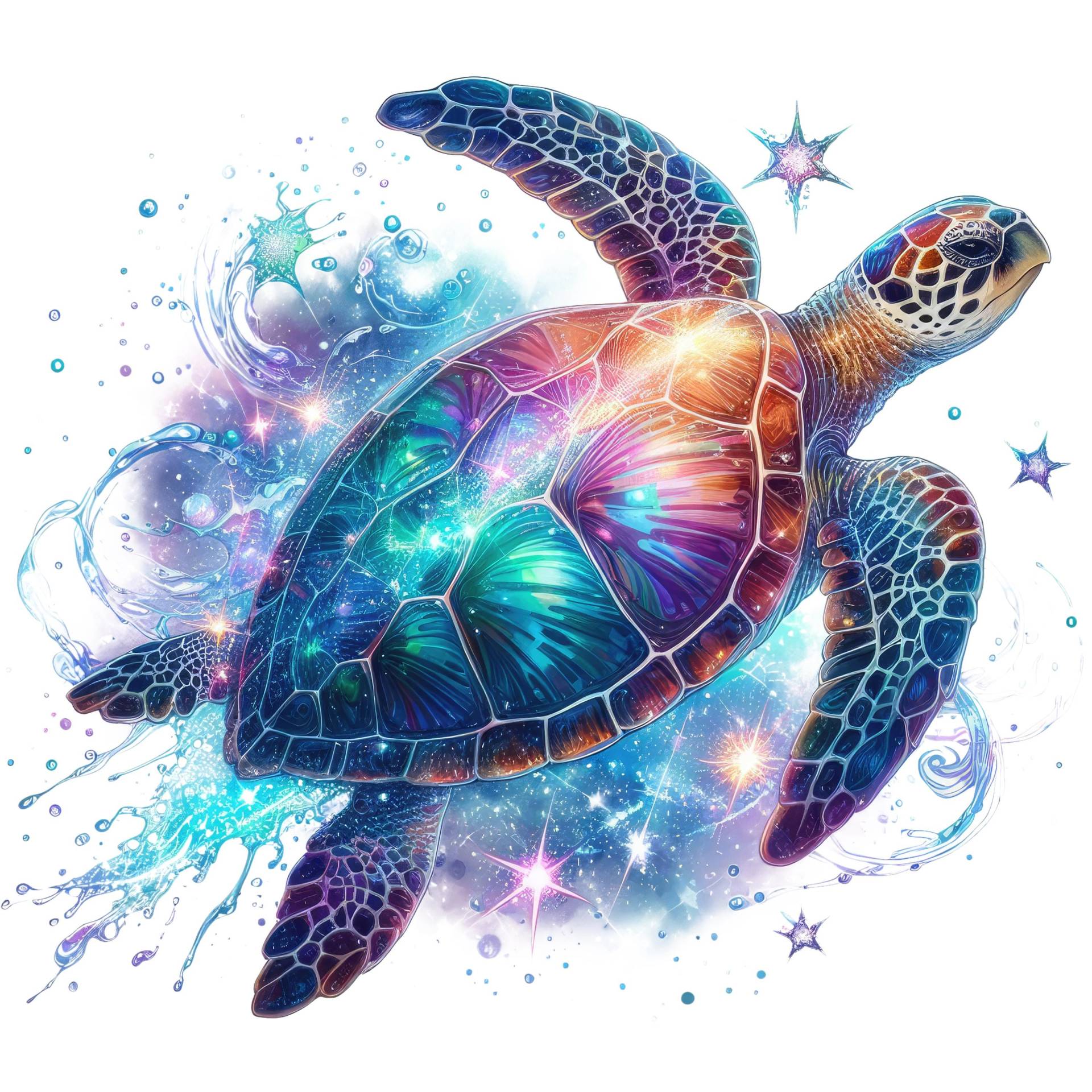 Bügelbild, Schildkröte Kristall, Bügelmotiv von BuegeldichTrendy