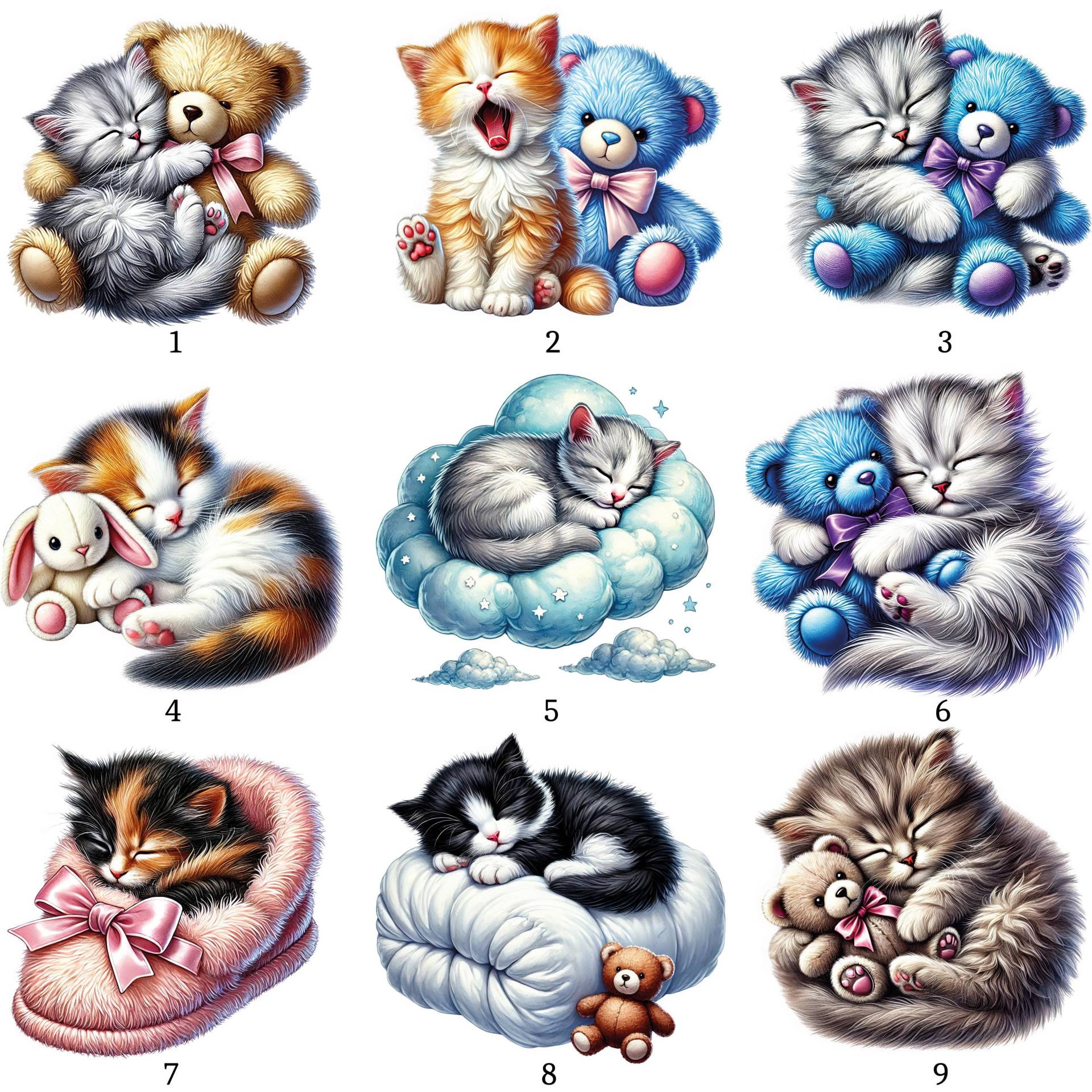 Bügelbild, Schlafende Baby Katze, Bügelmotiv von BuegeldichTrendy