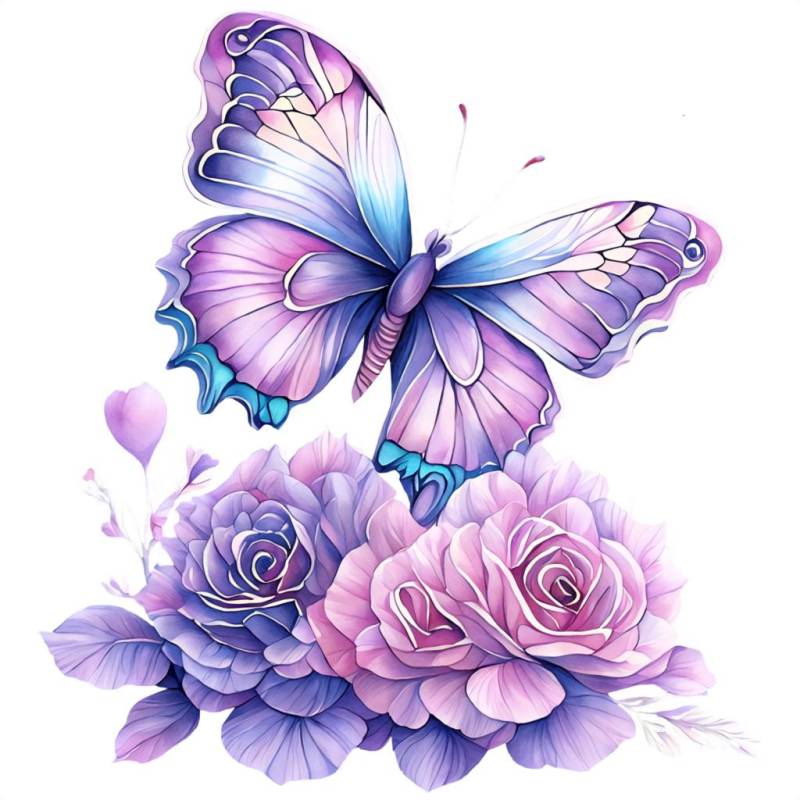 Bügelbild, Schmetterling Flieder, Bügelmotiv von BuegeldichTrendy