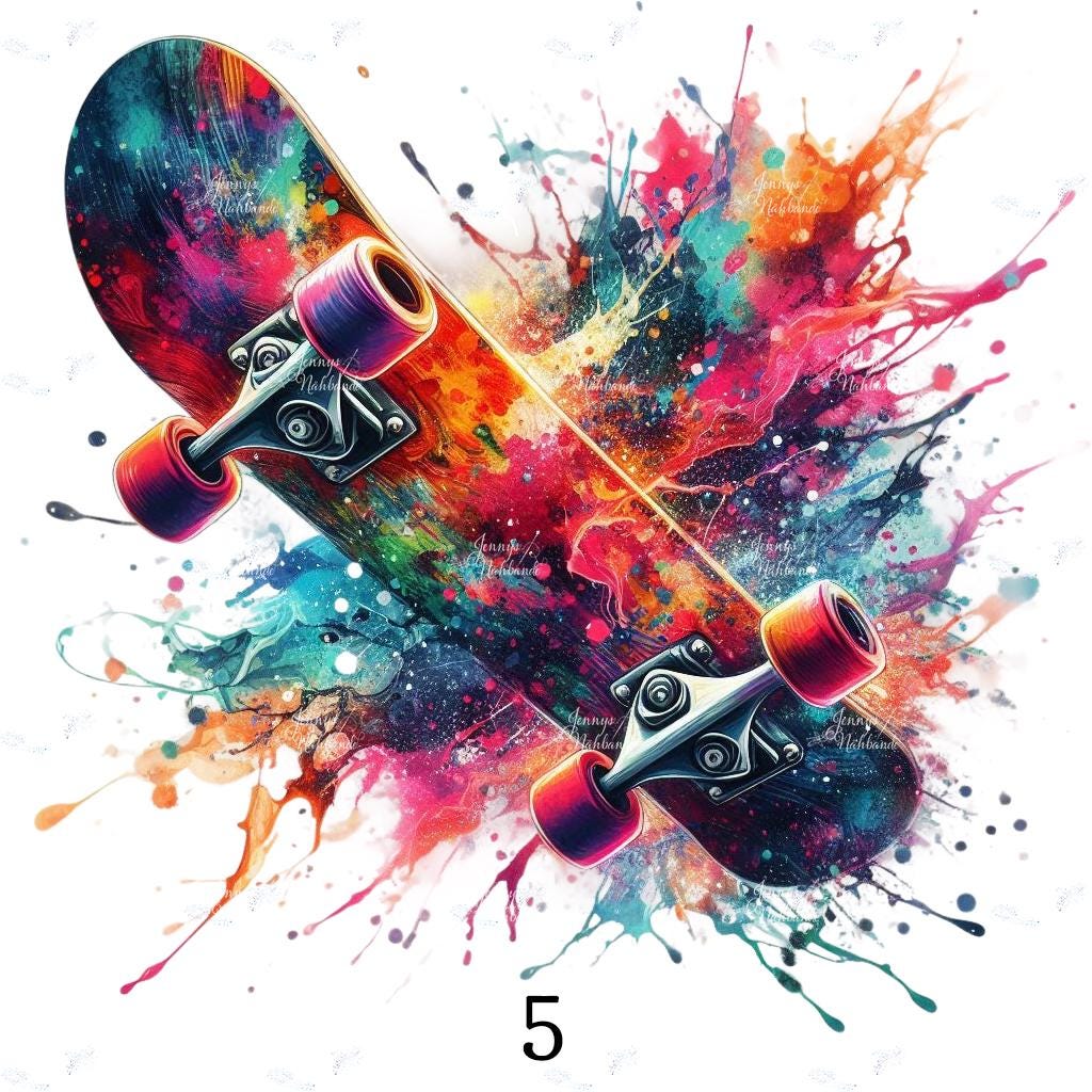 Bügelbild, Skateboard Splash, Bügelmotiv von BuegeldichTrendy