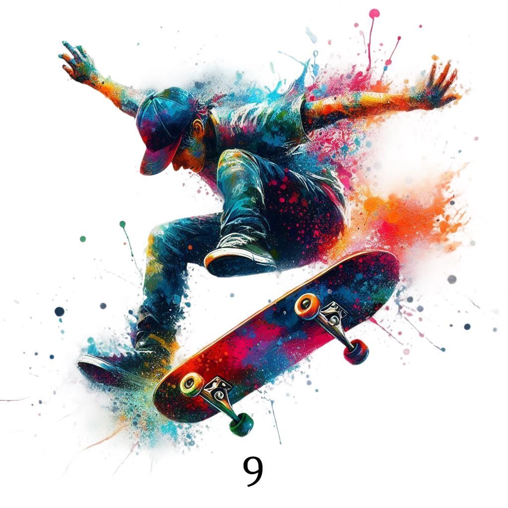 Bügelbild, Skater Junge, Skateboard Jugend, Bügelmotiv von BuegeldichTrendy