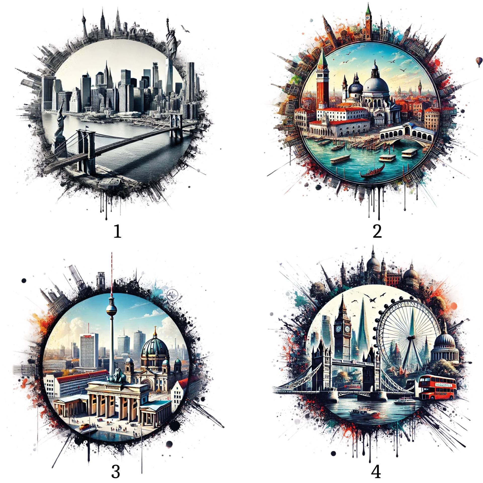 Bügelbild, Städte Skyline, Bügelmotiv von BuegeldichTrendy