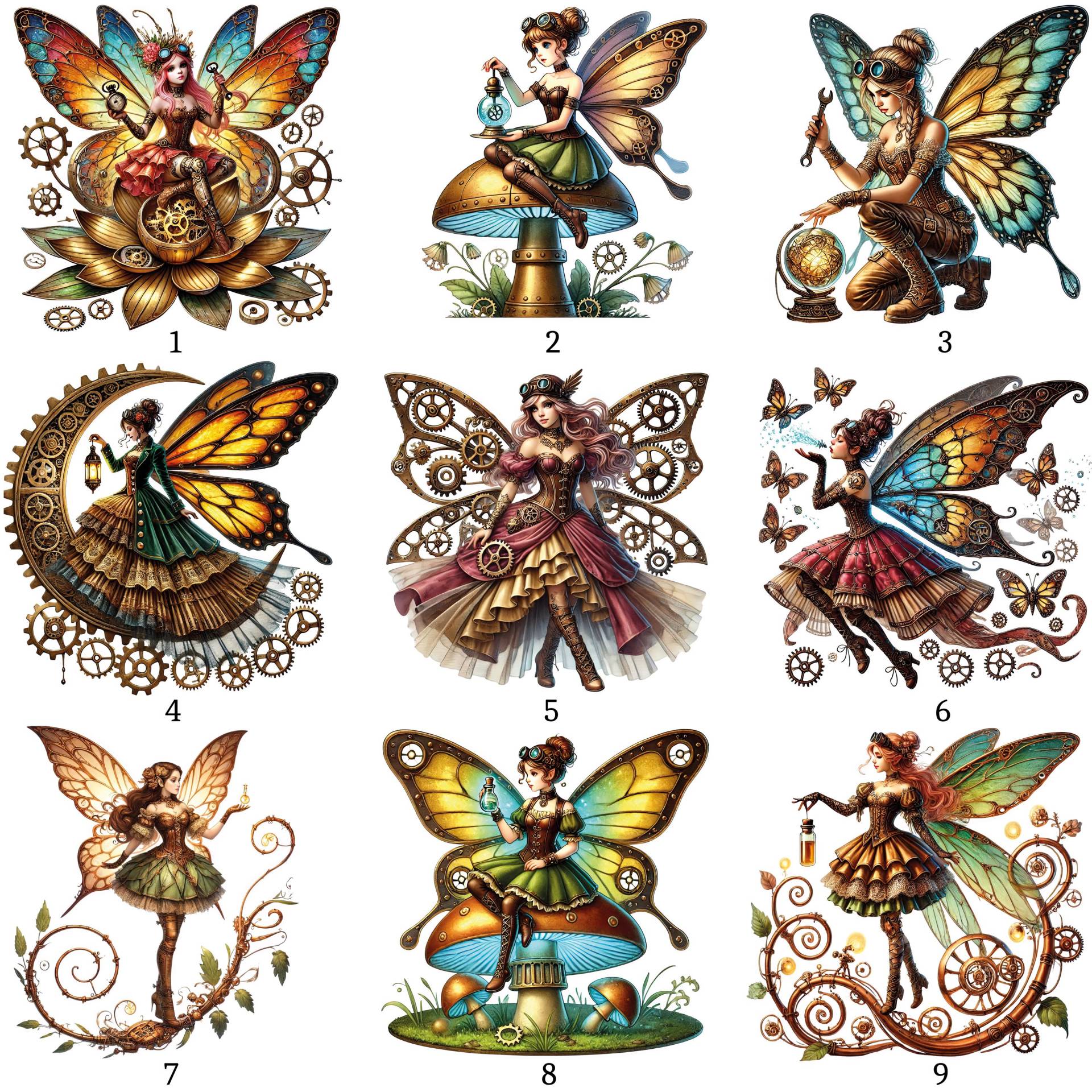 Bügelbild, Steampunk Fee, Elfe, Bügelmotiv von BuegeldichTrendy