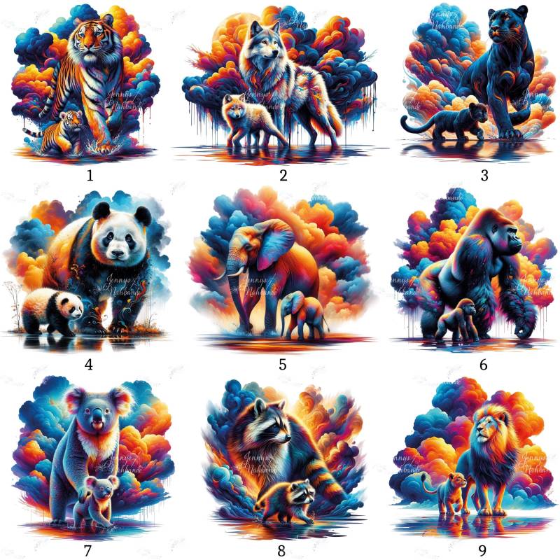 Bügelbild, Stolze Mama Tiere, Bügelmotiv von BuegeldichTrendy