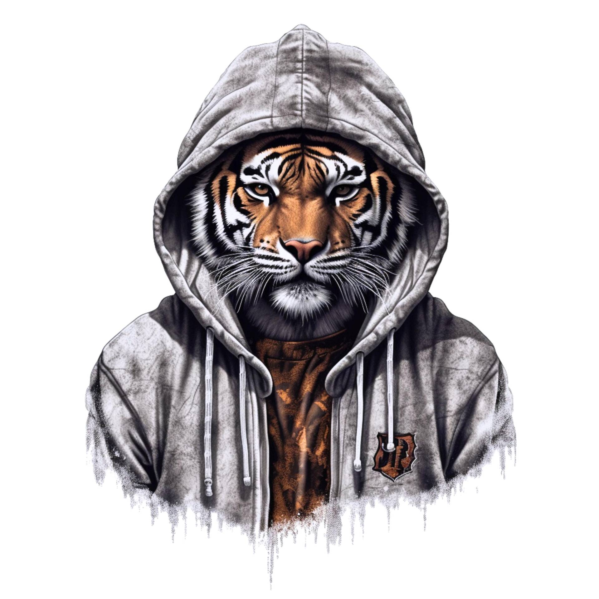 Bügelbild, Streetstyle Tiger, Streetwear, Bügelmotiv von BuegeldichTrendy