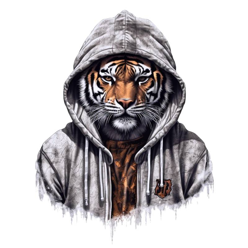 Bügelbild, Streetstyle Tiger, Streetwear, Bügelmotiv von BuegeldichTrendy