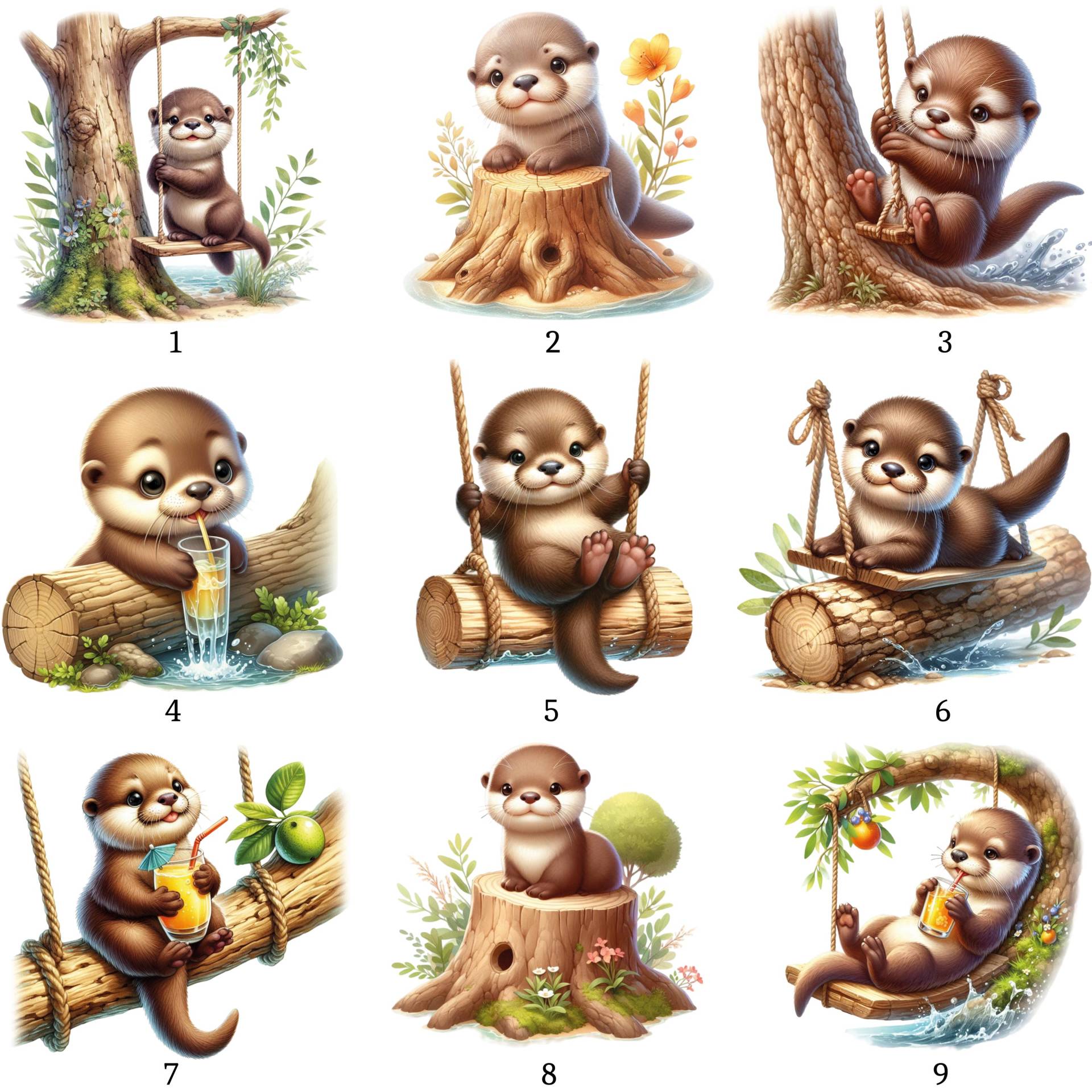 Bügelbild, Süße Baby Otter, Bügelmotiv von BuegeldichTrendy