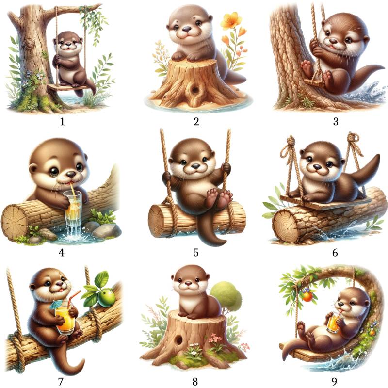 Bügelbild, Süße Baby Otter, Bügelmotiv von BuegeldichTrendy