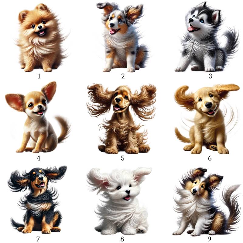 Bügelbild, Süße Welpen, Hunderassen, Bügelmotiv von BuegeldichTrendy