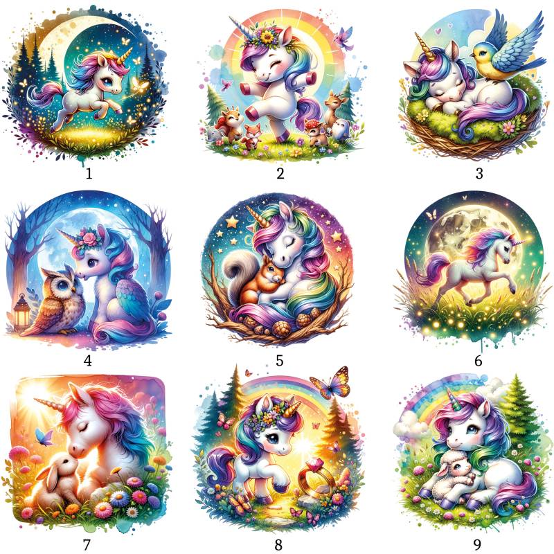 Bügelbild, Süßes Einhorn, Bügelmotiv von BuegeldichTrendy