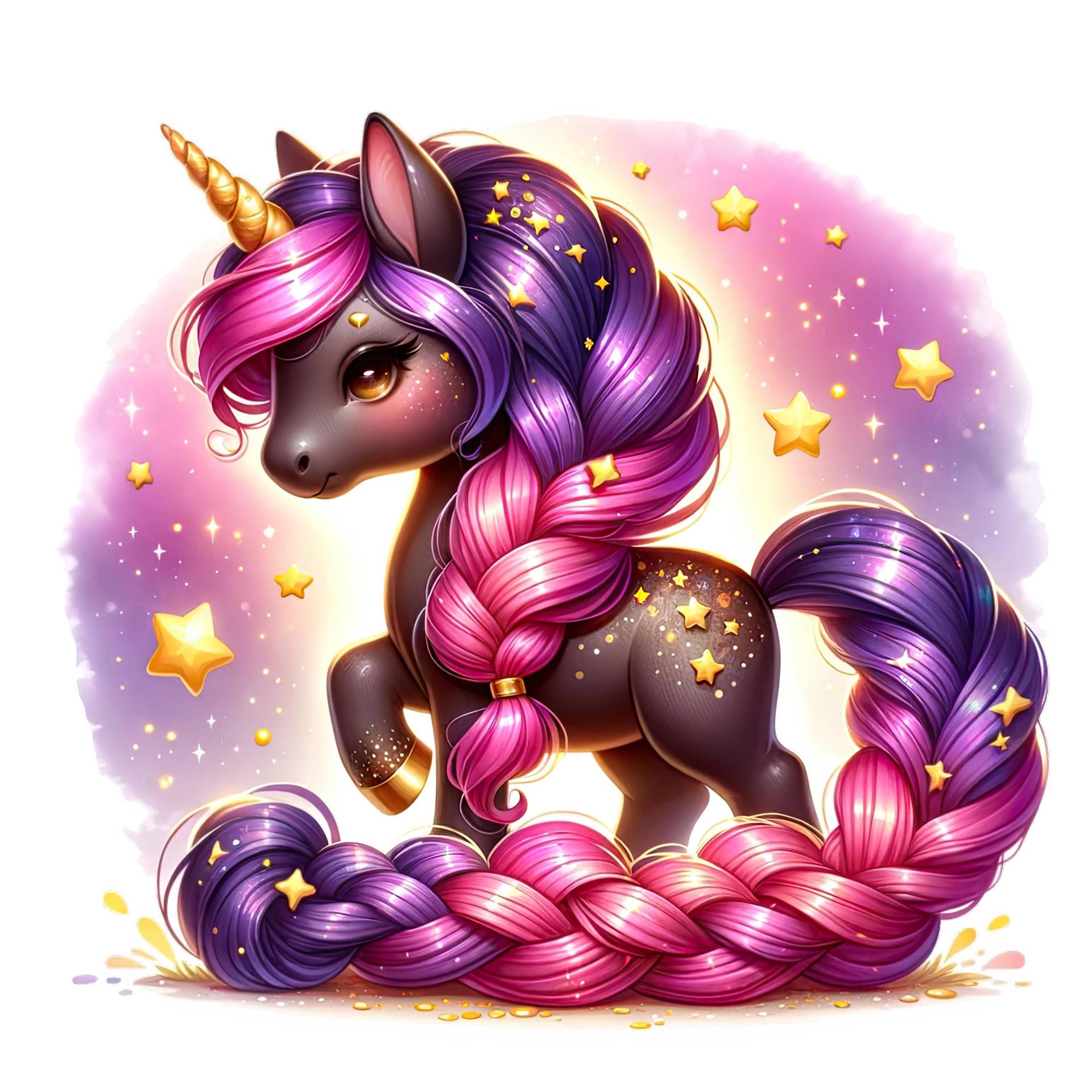 Bügelbild, Süßes Einhorn, Pink, Bügelmotiv von BuegeldichTrendy