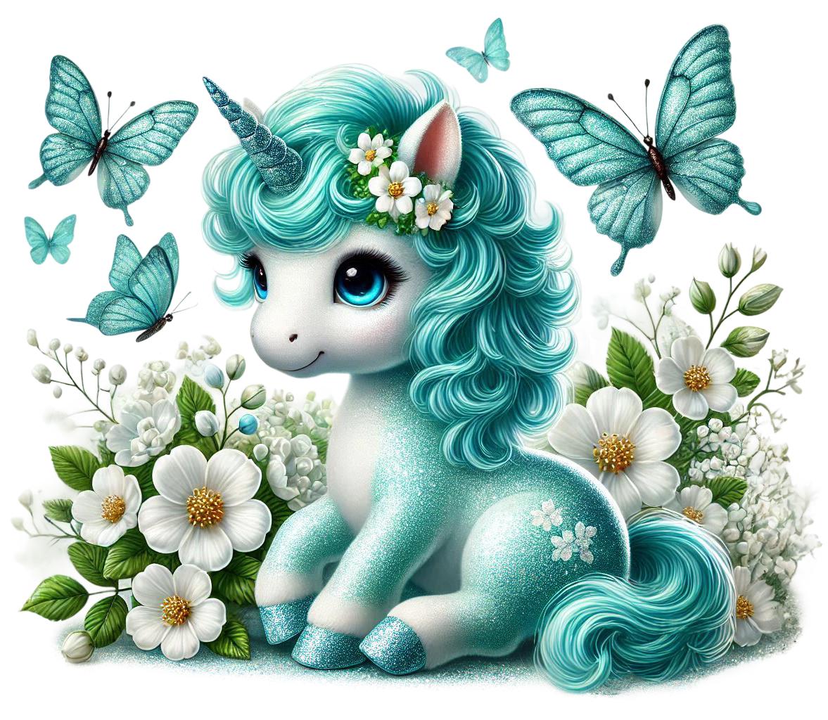 Bügelbild, Süßes Einhorn Glitter, Bügelmotiv von BuegeldichTrendy