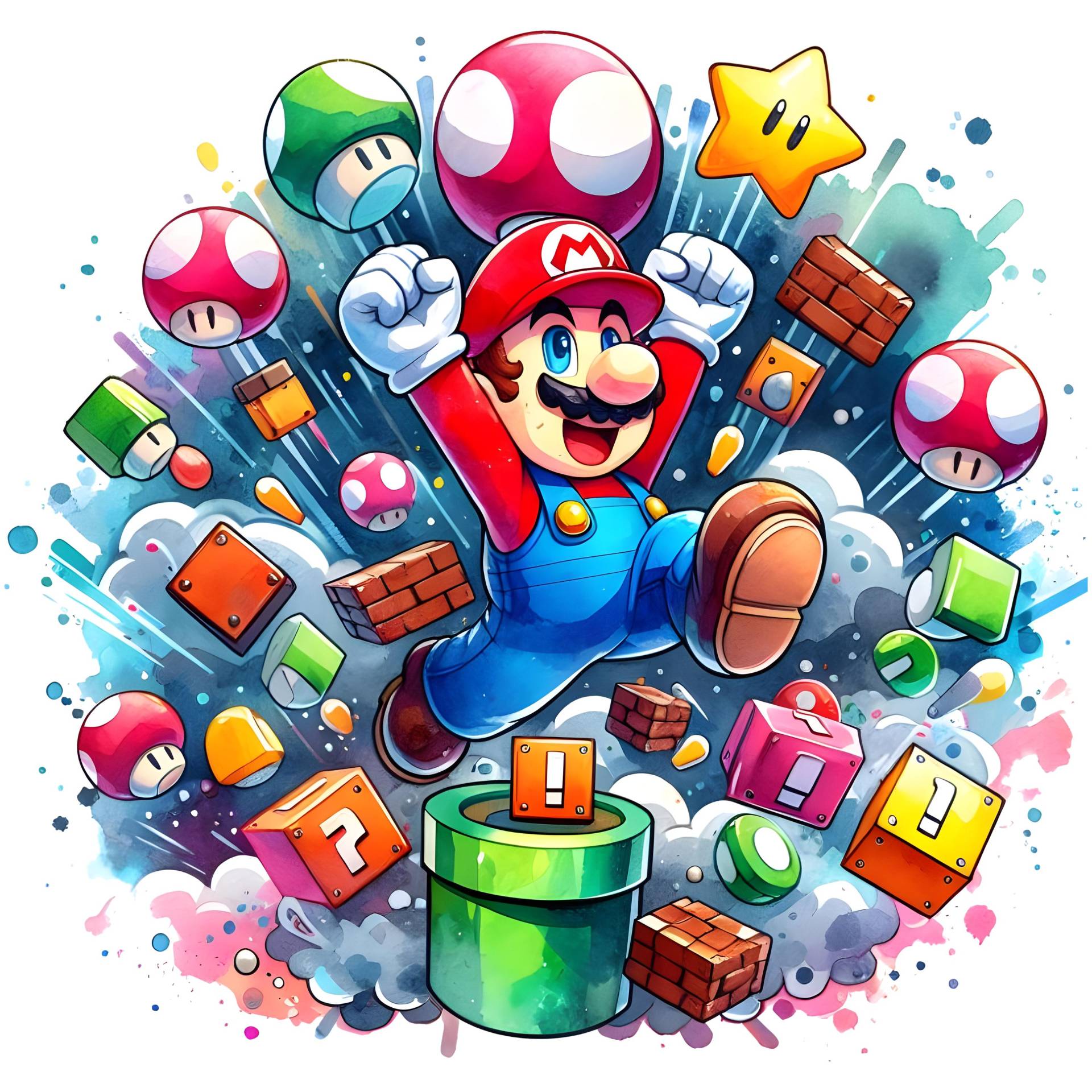 Bügelbild, Super Mario , Bügelmotiv von BuegeldichTrendy