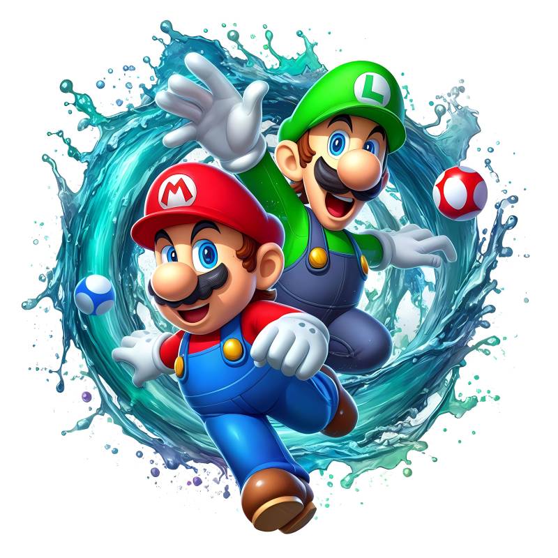 Bügelbild, Super Mario Und Luigi , Bügelmotiv von BuegeldichTrendy
