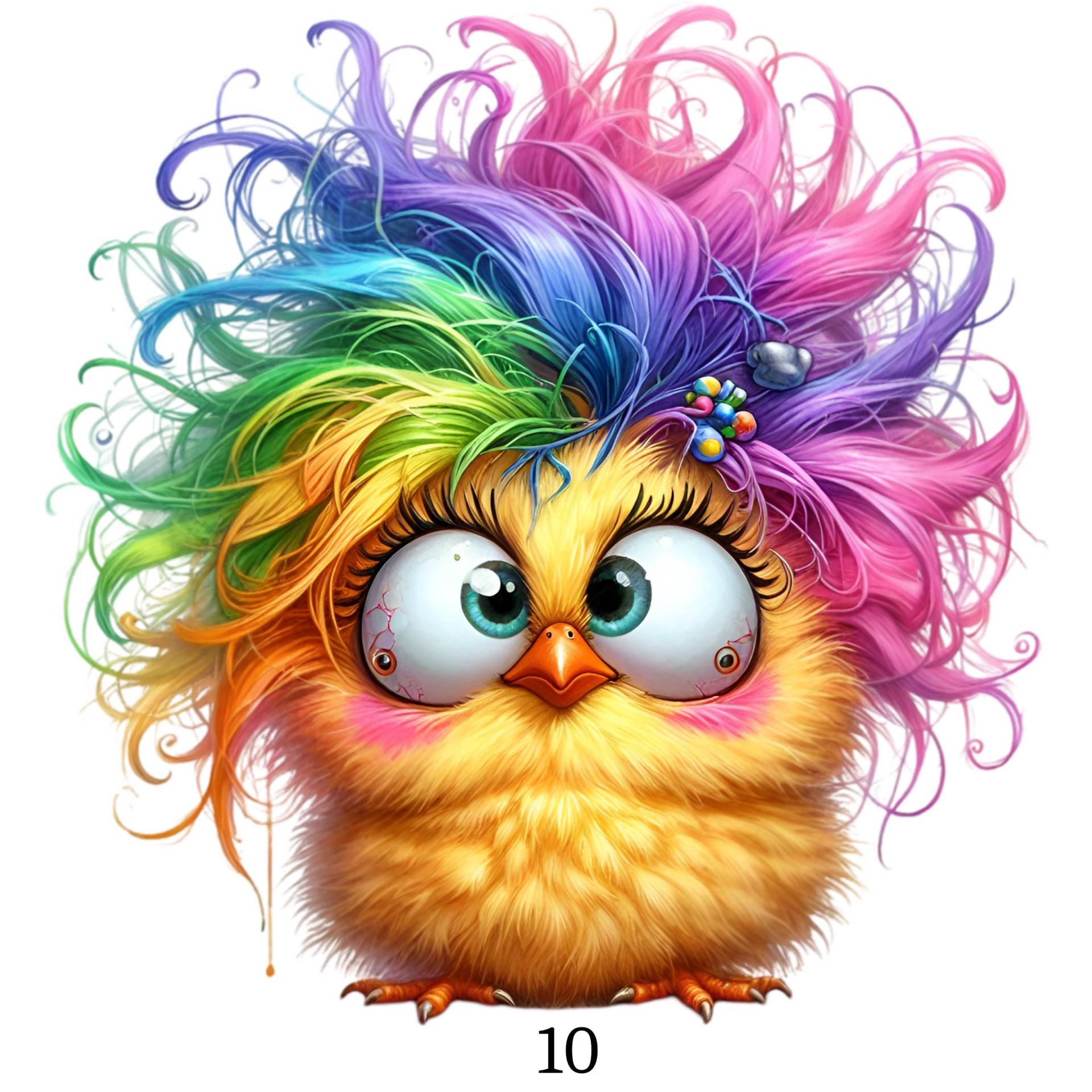 Bügelbild, Verrücktes Küken, Bügelmotiv von BuegeldichTrendy