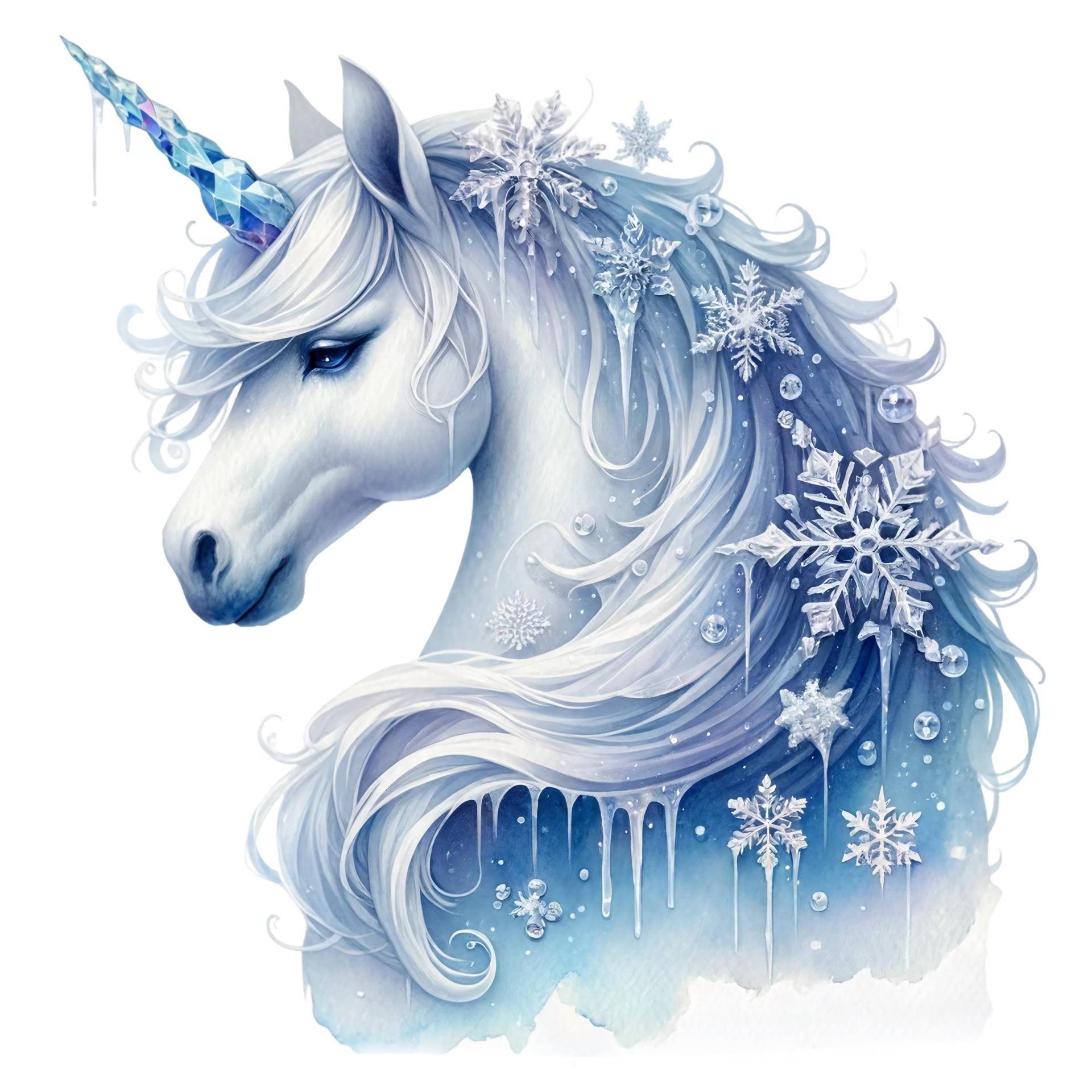 Bügelbild, Winter Einhorn, Bügelmotiv von BuegeldichTrendy