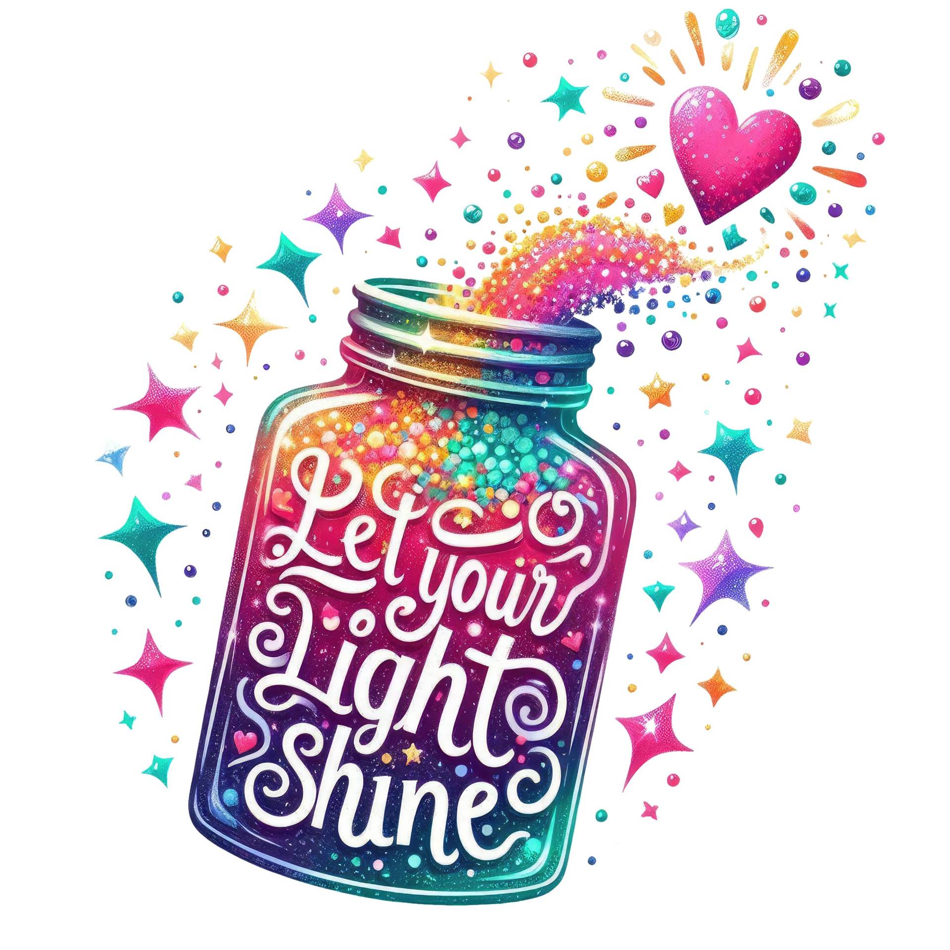 Bügelbild, Wunschglas Shine, Bügelmotiv von BuegeldichTrendy