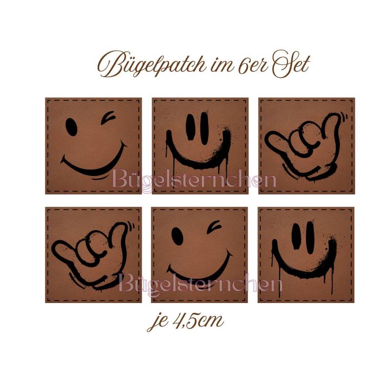 6Er Set Bügelpatches Perfekt Für Mützen Und Beanies - Bügelbild Bügelmotiv , Einfach & Schnell Aufbügeln, Niedlich Bügelsternchen von Buegelsternchen