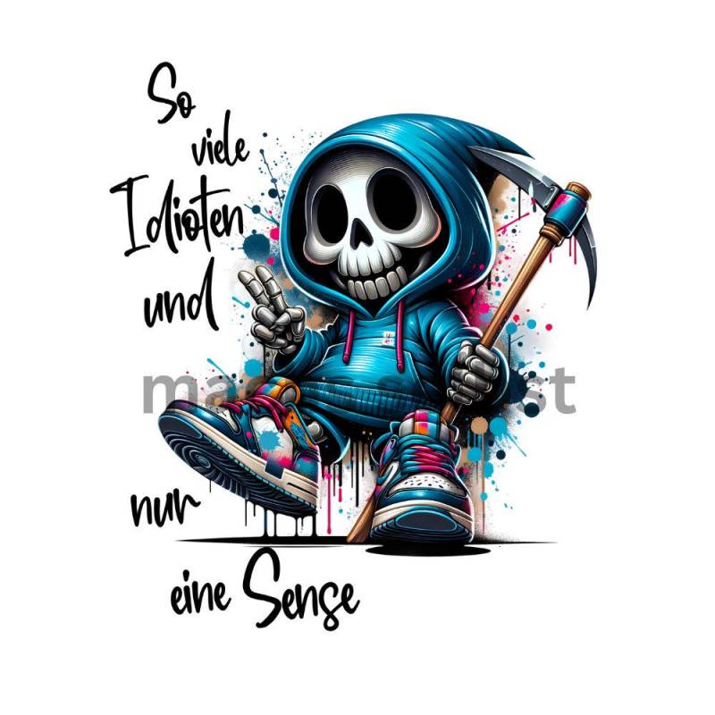 Bügelbild/Rub On, Einfach & Schnell Aufgebracht, Sensemann, Idioten, Street - Skull, Spruch, Frech Bügelbild/Rub On, Einfach & Schnell Aufgebracht, Sensemann, Idioten, Street - Skull, Spruch, Frech von Buegelsternchen