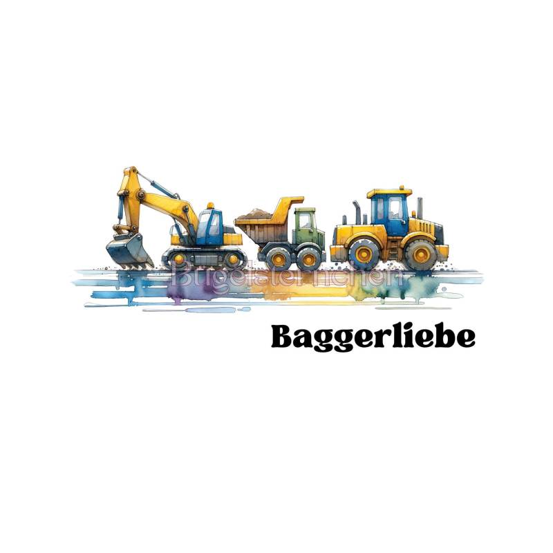 Bügelbild/Rub On , Einfach & Schnell Aufgebracht, Baustelle, Bagger, Kran, Baustellenfahrzeuge von Buegelsternchen