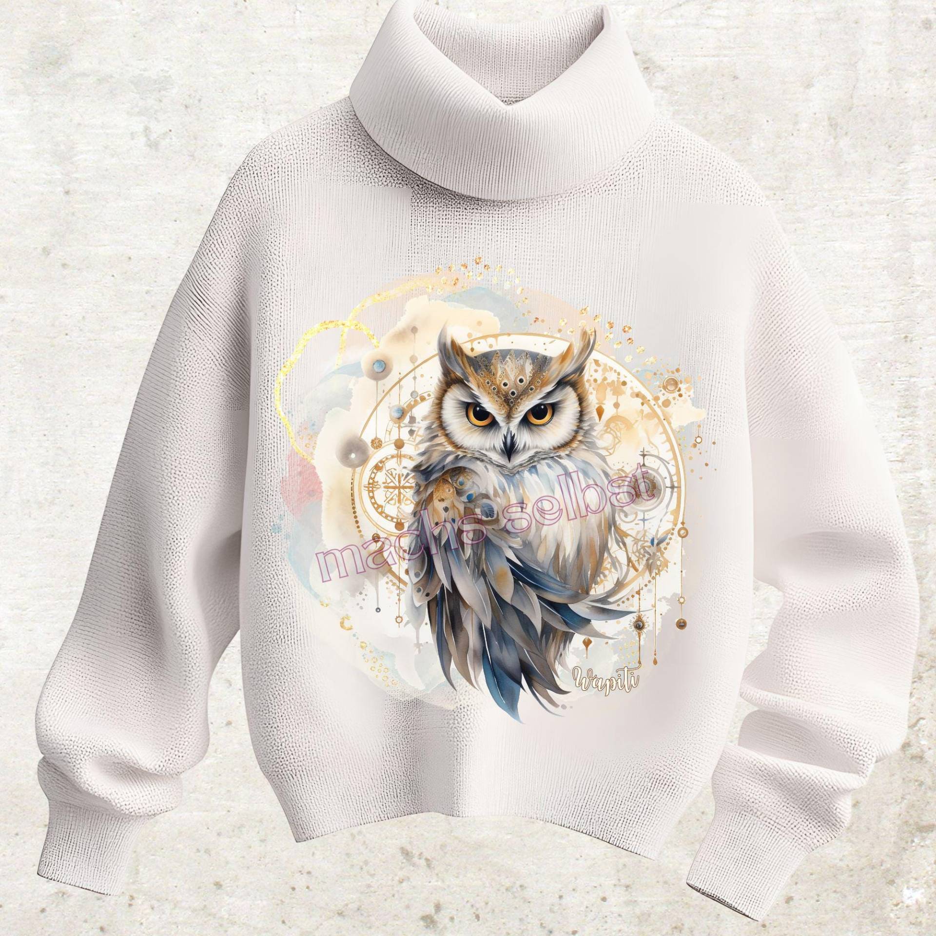 Eule Bügelbild Oder Aufkleber, Einfach & Schnell Aufgebracht, Mystisch, Bügelsternchen, Bügelmotiv, Edel von Buegelsternchen