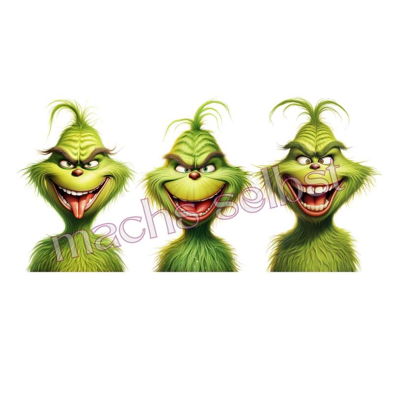 Grinch - Weihnachten Bügelbild, Bügelmotiv/Rub On, Aufkleber Einfach & Schnell Aufgebracht, Ki-Kunst Grinch - Weihnachten Bügelbild, Bügelmotiv/Rub On, Aufkleber Einfach & Schnell Aufgebracht, Ki-Kunst von Buegelsternchen