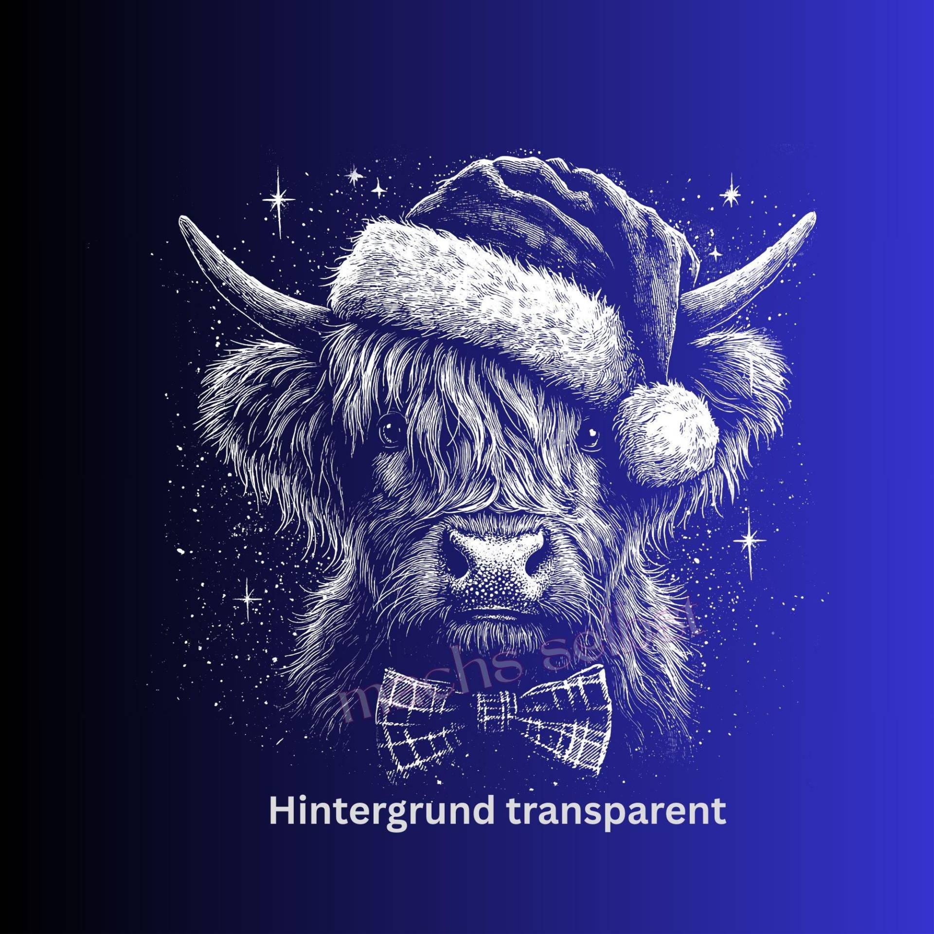 Highland Rind - Bügelbild/Bügelmotiv Einfach & Schnell Aufgebügelt, X-Mas, Weihnachten, Merry Christmas Bügeln von Buegelsternchen