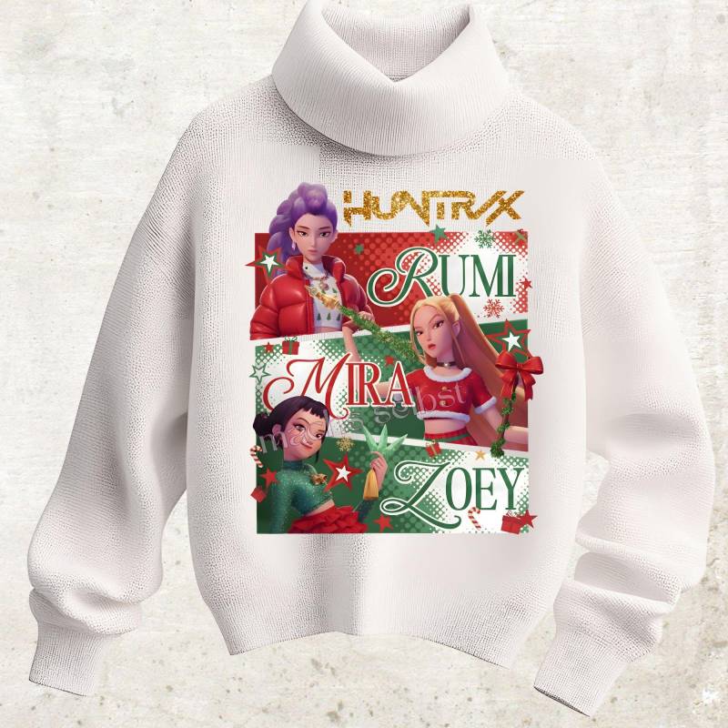 Huntrix - Weihnachten Mit Rumi, Mira Und Zoey K-Pop Demon Hunters Bügelbild, Einfach & Schnell Aufgebügelt, Trendy, Musik, Ki Kunst von Buegelsternchen