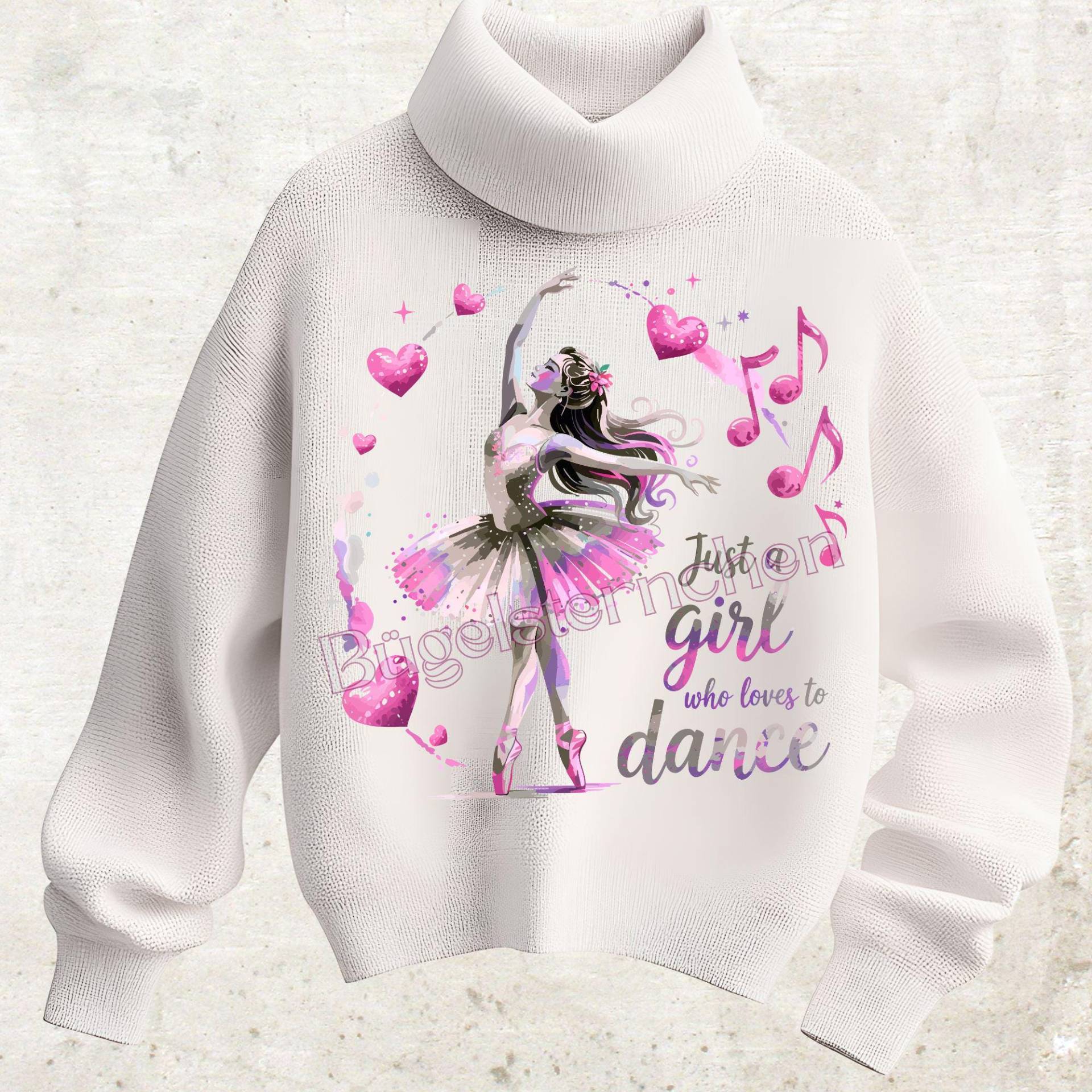 Just A Girl Who Love To Dance - Mädchen Tanzen Ballett Bügelbild, Einfach & Schnell Aufgebügelt, Musik von Buegelsternchen