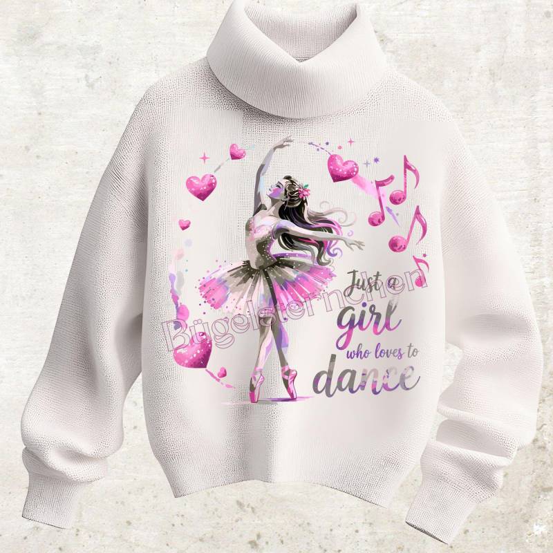 Just A Girl Who Love To Dance - Mädchen Tanzen Ballett Bügelbild, Einfach & Schnell Aufgebügelt, Musik von Buegelsternchen