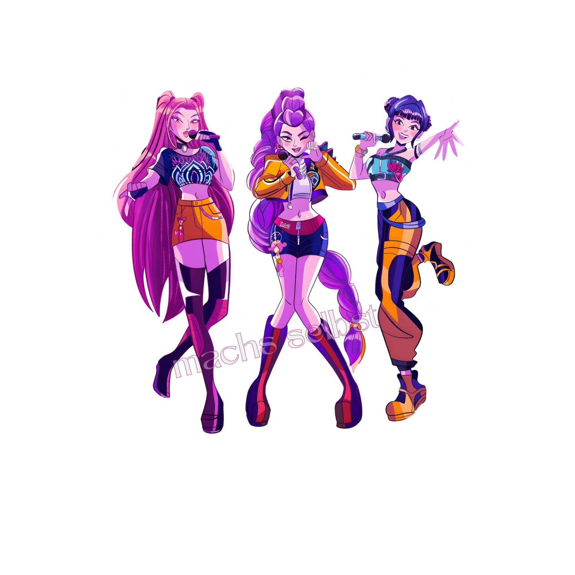 K-Pop Demon Hunters - Bügelbild, Einfach & Schnell Aufgebügelt, Comic, Trend, Musik, Ki von Buegelsternchen