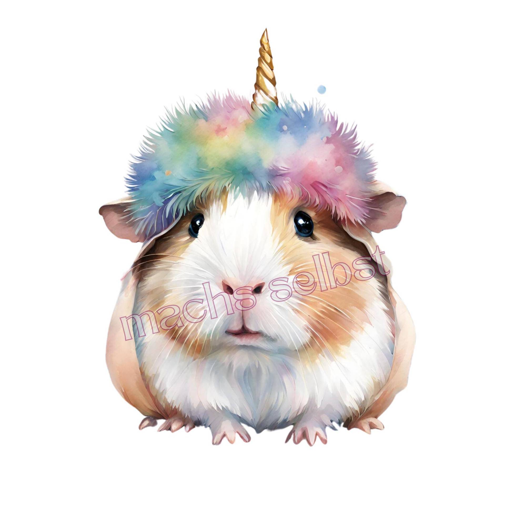 Meerschweinchen Einhorn, Bügelbild Oder Rub On | Aufkleber , Einfach & Schnell Aufgebracht von Buegelsternchen