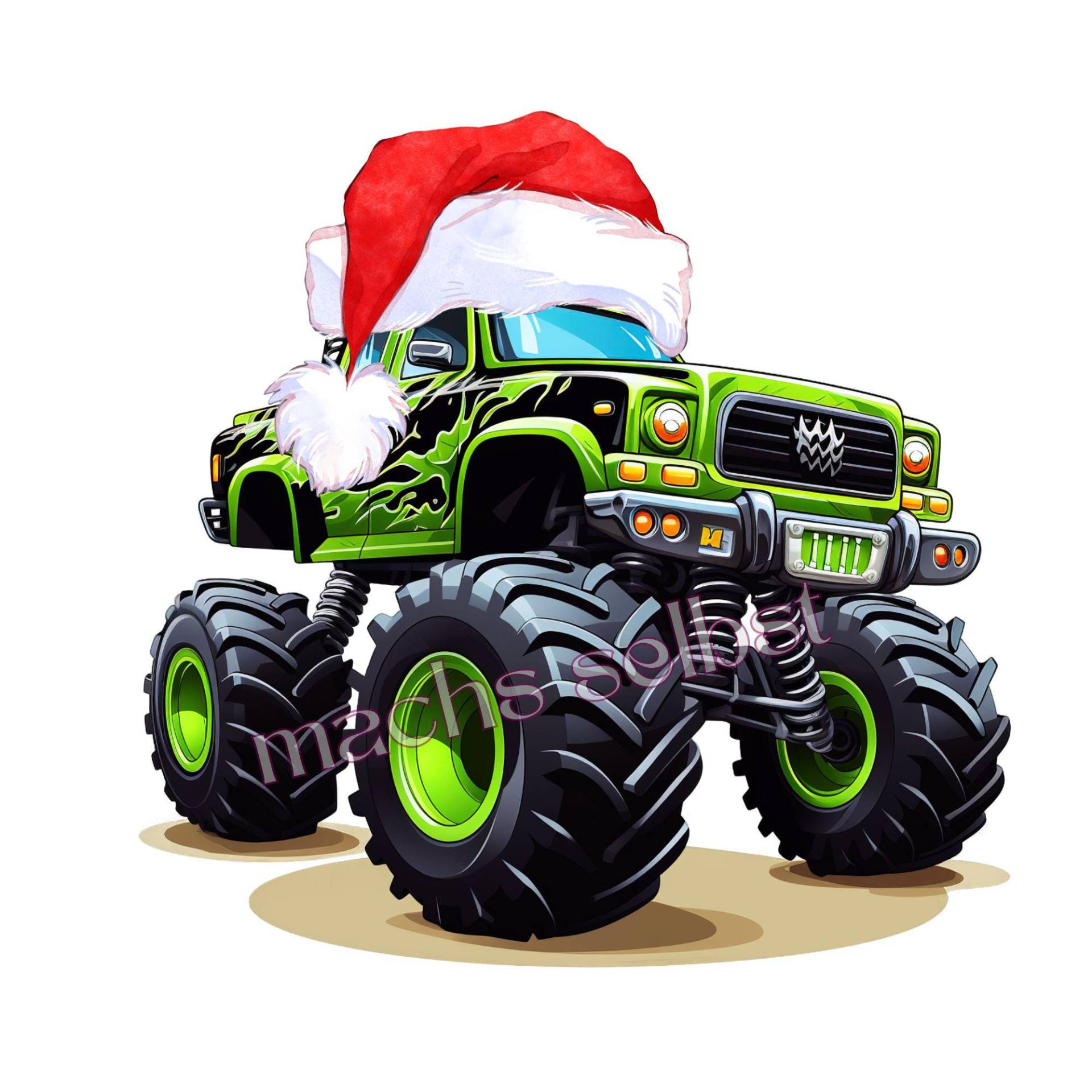 Monstertruck - Bügelbild, Einfach & Schnell Aufgebügelt, X-Mas, Weihnachten, Nikolaus, Truck von Buegelsternchen