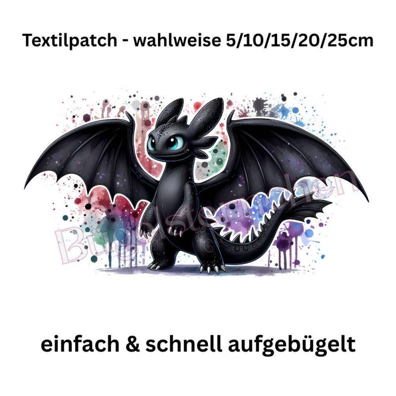 Ohnezahn - Bügelbild, Einfach & Schnell Aufgebügelt, Drache, Super Cute, Baby Dragon, Splashes Ohnezahn - Bügelbild, Einfach & Schnell Aufgebügelt, Drache, Super Cute, Baby Dragon, Splashes von Buegelsternchen