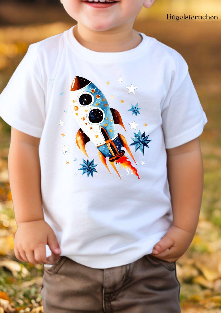 Rakete - Bügelbild, Einfach & Schnell Aufgebügelt, Rocket, Space, Weltraum von Buegelsternchen
