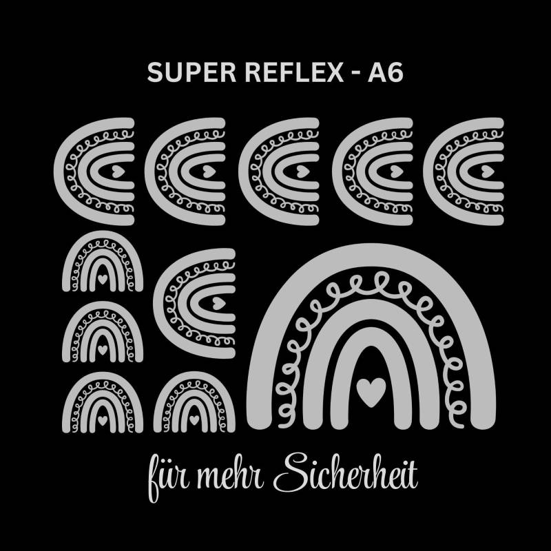 Regenbogen Rainbow Reflex Bügelbilder Im Set - Mehr Sicherheit Bei Dämmerung Einfach Und Schnell Aufbügeln Reflektiert Super Stark von Buegelsternchen