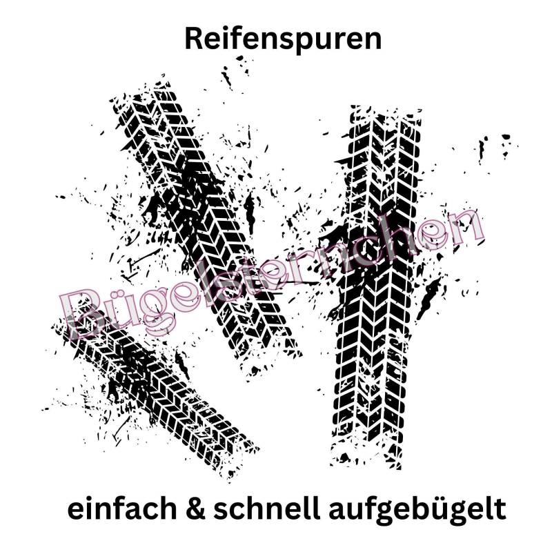 Reifenspuren Auf A4 - Bügelbild, Einfach & Schnell Aufgebügelt, Traktor, Fendt, Trekker, Splash von Buegelsternchen