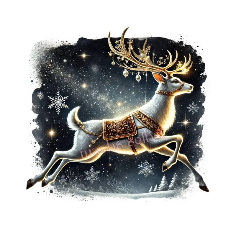 Rentier Weiß - Bügelbild/Bügelmotiv Einfach & Schnell Aufgebügelt, X-Mas, Weihnachten, Bügelsternchen Santa Rentier Weiß - Bügelbild/Bügelmotiv Einfach & Schnell Aufgebügelt, X-Mas, Weihnachten, Bügelsternchen Santa von Buegelsternchen